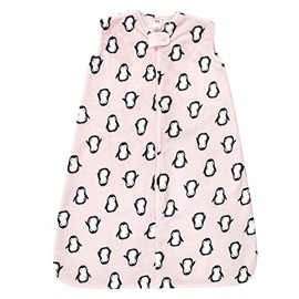 Hudson Baby Unisex Baby Plush Sleeping Bag, Sack, Blanket, Pink Penguin, 12-18 Months