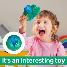 Gear Ball Fidget,1PCS Gearsphere - the Steampunk Whirling Wonder Fidget Gear Ball,Gear Sphere Fidget Toy,Fidget Gear Ball,2.56in/6.5cm Gearsphere Fidget for Stress and Anxiety Relief(Blue-Green)