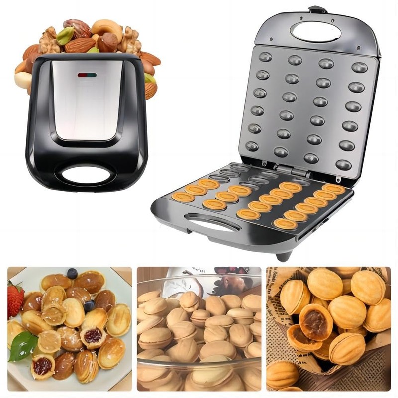 24 Walnut Cookie Maker, Non Stick Double Sided Walnut Cookie,