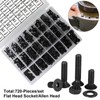 FandWay Pack of 720 M3 M4 M5 M6 Countersunk Bolts,