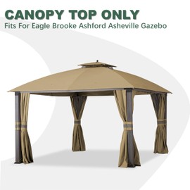JANCANOPY 10X12 Replacement Gazebo Top for Eagle Brooke Gazebo Model A101007600, A101007603, A101007604, (Beige)