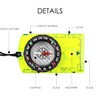 1 Piece Fluorescent Green Compass and 2 Pieces Silver Whistle