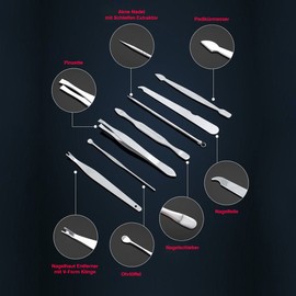 Manicure Pedicure Care Kit – Set of 12 Stainless Steel Manicure Pedicure Nail Clipper Set, Skin Care, Travel Set Male and Female with Xaiox