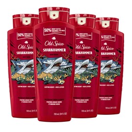 Old Spice Cleansing Body Wash for Men, 3X Defense, 24/7 Shower Fresh with Lasting Scent, 2-in-1 Body & Face Wash, Sharkhammer Scent, 24 oz (Pack of 4)