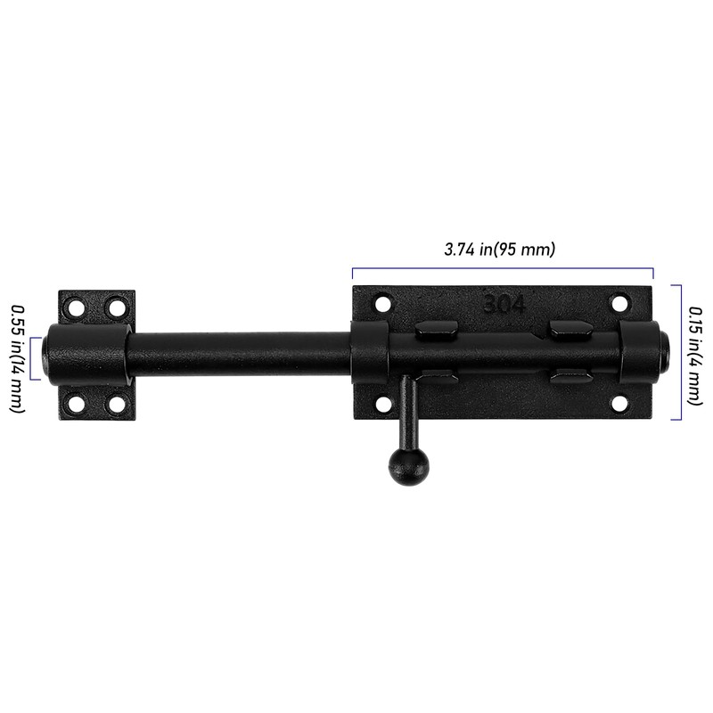 ZEONHEI 2 Pack 8 Inch Stainless Steel Slide Bolt Latch