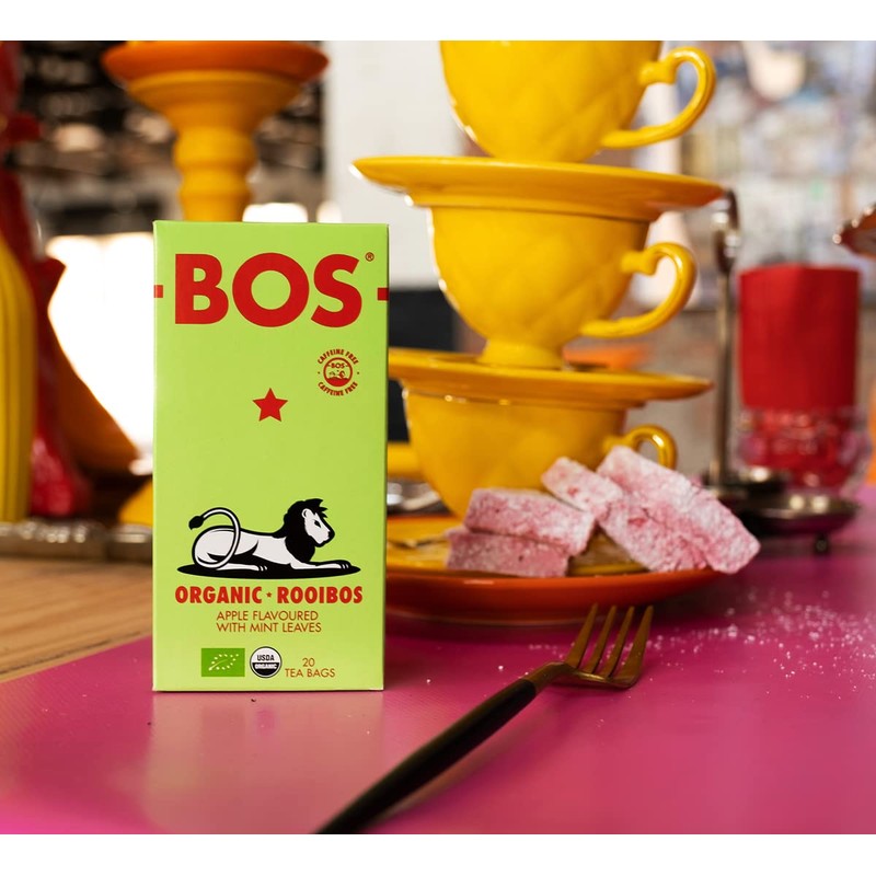 BOS Apple & Mint Flavoured Organic Rooibos Carton, 50 g,