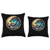 Moon With Face And Luminescent Scorpion Astrology Sign Throw Pillow