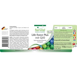 Fairvital Life Force Plus Multivitamin with 800 μg Folic Acid, 300 µg Biotin, 200 µg Chrome, 100 µg B12 & Q10 - High Dose - 120 Capsules