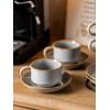Gomakren 6 Ounce Cappuccino Cups with Saucers and Metal Stand,