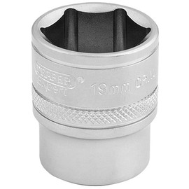 Draper 16545 3/8-Inch Square Drive 6 Point Metric Socket, 19mm Size