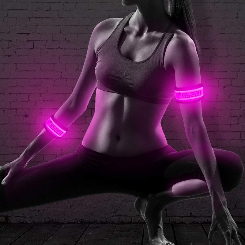 BSEEN 2 Pack, (TM) Glow LED Armband, Glow and Flash,