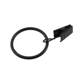 TAODAN 10PCS 1.26 Inch Black Stainless Steel Curtain Rings with Clips for Hanging Hanger Fabric Bows Hat Cap