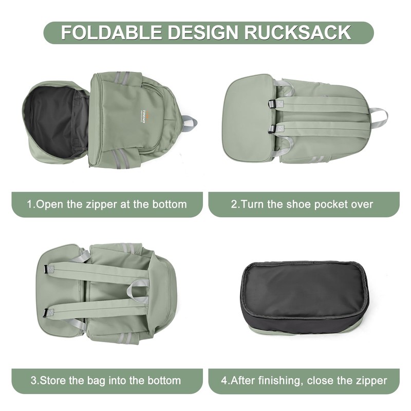 coofay Gym Backpack For Women Waterproof Backpack With Shoe Compartment