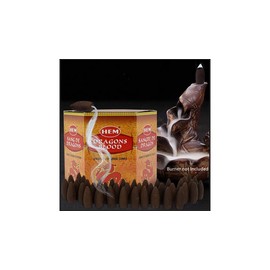 Backflow Incense Cones (Dragon Blood & Frankincense) Total 80 Cones - HEM Incense from India