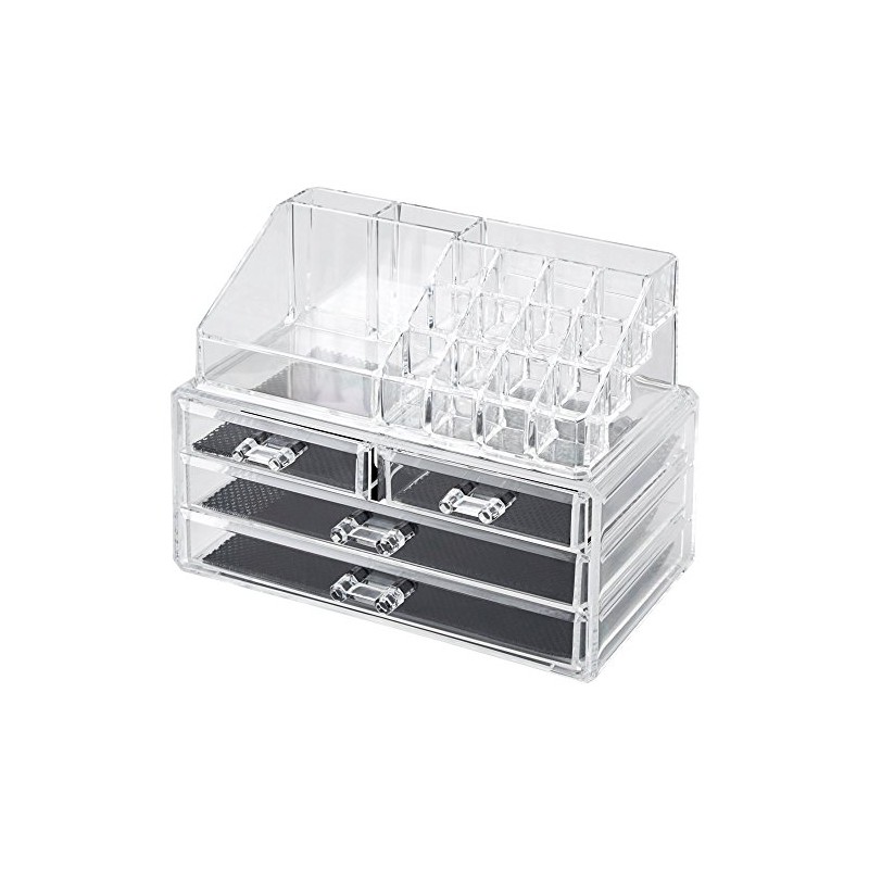 New Look Clear Acrylic Cosmetic Organiser with Drawers Makeup Jewelry