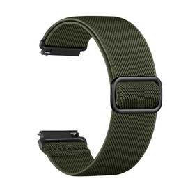 Maledan 18mm Watch Strap Compatible with Garmin - Elastic Straps for Garmin Venu 3S Strap - Nylon Sport Loop Band for Venu 2S Vivoactive 4S Forerunner 265S Forerunner 255S for Women Men, Army Green
