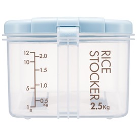Skater RBI2-A Rice Bin for Refrigerators, Horizontal Type, Lightweight Cup Included, Casters, Made in Japan, 5.5 lbs (2.5 kg), Smokey Blue