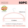 MIZGI 50 Pack Blush Pink Velvet Hangers - No Shoulder