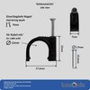 Lumonic 100 x Nail Clamps 12 mm for Cable Black