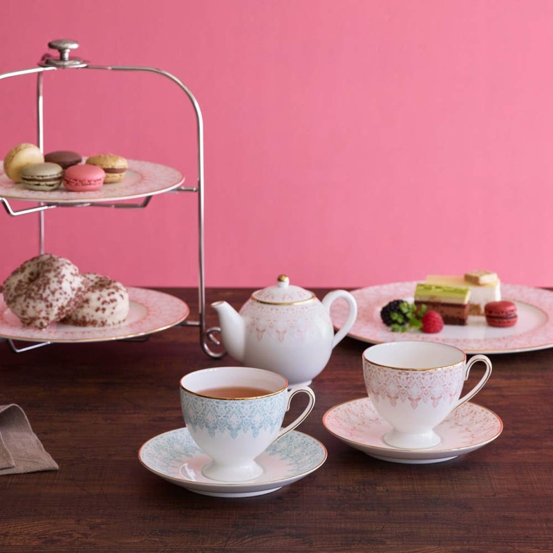 Narumi 97104-20861 Cup & Saucer Set, Aurora, Assorted, Blue &