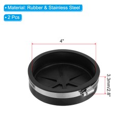 PATIKIL 4 Inch PVC Pipe Cap, 2 Pcs Steel Mechanical Test Plug with Stainless Steel Clamps Sewer Cleanout Cover Durable Sewer Pipe Plug Fit for Most Pipes Sink Pools, Black