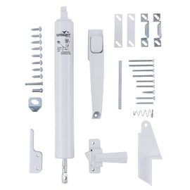 Wright Products Lanai Corrosion Resistant Screen Door Hardware Kit – Pneumatic Closer with Push-Button Latch, No Lock Out, Hold-Open Washer (Transitional, White)