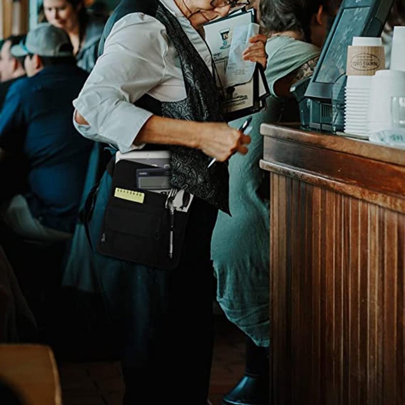 Server Waist Pouch Utility Tool Belt Money Bag Restaurant Apron