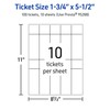 Avery Printable Rectangle Tickets, 1-3/4" x 5-1/2", Glossy White Cardstock,