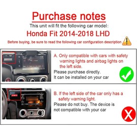9 Inch Android 13 Car Stereo for Honda Fit 2014-2018 IPS HD Touch Screen Double Din Car Audio Receiver w/Wireless Carplay Android Auto GPS Navigation Bluetooth WiFi SWC BT Backup Camera Mic, 2+32G