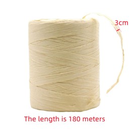 Naisfei Raffia Paper Ribbons, 180 m Raffia Paper Ribbon, Natural Raffia, Natural Paper Cord, Gift Ribbon, Craft Cord, for Gift Wrapping, Weaving, Decoration and Gardening, DIY Crafts