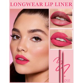 Jutqut 2 x Matte Lip Liner with Sharpener, Waterproof & Long-Lasting Lip Liner Pencil, Smudge-proof Lip Liner, Soft Texture Lip Liner Pencil, Precise Application & Contouring