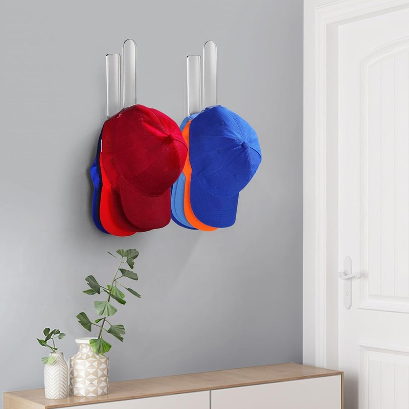 Wall Mounted Acrylic Hat Hook Easy Installation Sturdy Multifunction Self