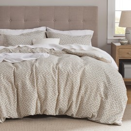 Bedsure Cotton Duvet Cover King Size - Waffle Weave Boho Textured Duvet Cover Set, Soft and Breathable Ripple Jacquard Bedding Set for All Seasons (Pink, King, 104"x90")