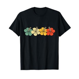 Retro Hawaiian Hibiscus Tropical Floral Flower Beach Vintage T-Shirt