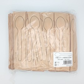 Kyushu Paper Work WS-001N Wooden Cutlery, Craft Enclosed, Wood Spoon, 100 Pieces, Paper Packaging, Wood, Individually Packaged, Disposable, Eco-Cafe, Outdoor, Hospitality