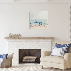 Stupell Industries Modern Summer Coast Beach Day Canvas Wall Art, Design by Emma Scarvey