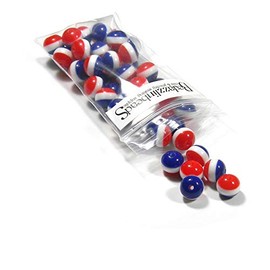 50 Red White and Blue Striped 10mm Round Patriotic Plastic Acrylic Beads with 2mm Hole
