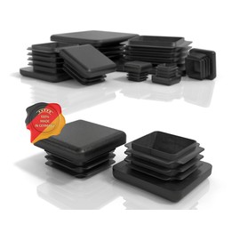 PD® Lamellar Plugs 30 x 30 mm for Square Tubes - Square End Caps Made of PE Plastic - Pipe Plugs for Pipe Cover of Steel Pipe, Stainless Steel Tube, Aluminium Tube and Aluminium Profile - Square Plugs