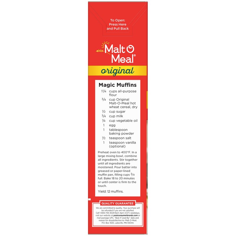 Malt-o-Meal Hot Wheat Cereal, Original Flavor, Quick Cook Breakfast, 36