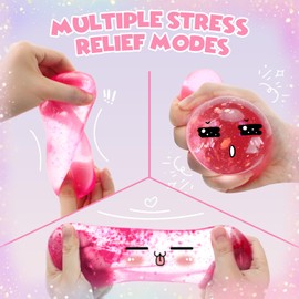 Aooess Toys for 3-8 Year Old Kids: Water Drop Stress Ball for Anxiety Relief Stress Fidget Toys Gifts for Age 3 4 5 6 7 8 Years Old Boys Girls Birthday Presents Squishy Sensory Toys for Adults (Pink)