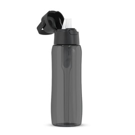 DAFI Water Bottle with Filter Solid 0.7 L Black - Water Bottle with Water Filter, BPA-Free, Sports Bottle with Filtered Water for Travel, Filter Bottle Outdoor + Activated Carbon Filter Straw