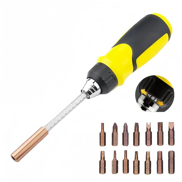 IQIANS Multi Screwdriver 15-in-1 Ratcheting Screwdriver Bit Set, Magnetic Pocket