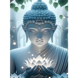feelive Diamond Painting Kits for Adults, DIY Buddha Statue Diamond Painting Pictures for, Buddha Statue Construction Kits for Diamond Painting, 5D Round Stones Diamond Painting for Home Decor, 30 x
