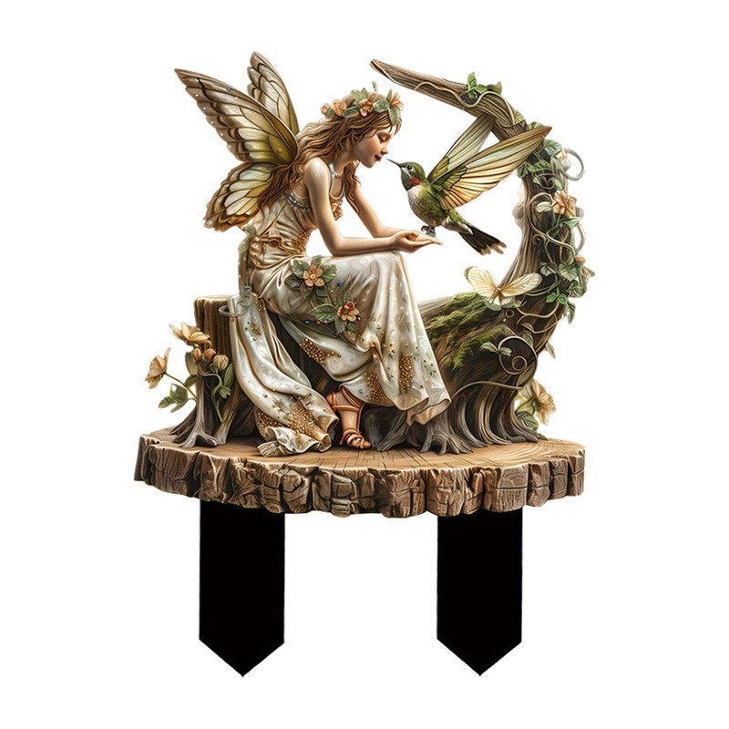 Ronyme Fairy Decorative Garden Stake Yard Sign for Pathway Outside