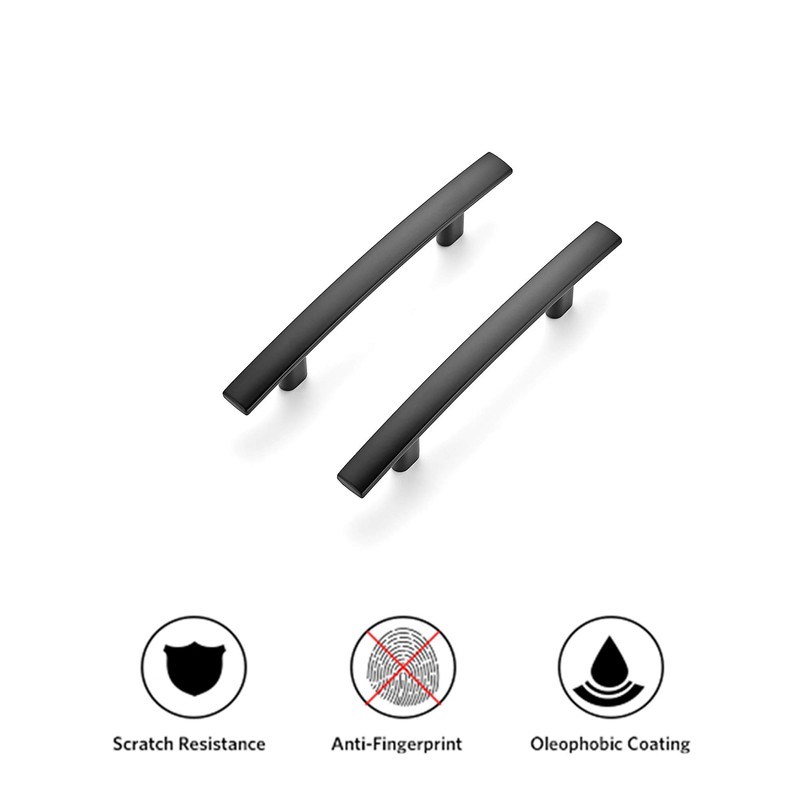 Ravinte 5 Pack | 5-3/16'' Curved Cabinet Pulls Matte Black