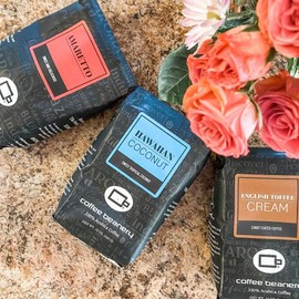 Coffee Beanery Butterscotch Toffee Flavored Coffee SWP Decaf - 1 bag 1.75oz Try-Me-Coffee-Sampler | Light-Medium Roast