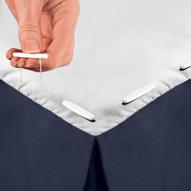 Empyrean Bedding Bed Skirts Full Size - Full Size Bed Skirt with 8 Pins - Dust Ruffles Full Size â Microfiber Bed Skirts Full Size - Full Size Bed Skirt 14 Inch Drop â Navy Blue