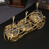 3 Piece Set European Style Gold Sugar Jar with Lid