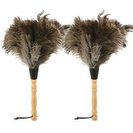TEAMWILL 2PACKS 13" Ostrich Feather Duster Durable Dust Collecting Cleaning Tool in Wool Shop