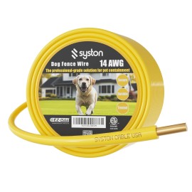 Syston 14 Gauge Electric Dog Fence Boundary Wire-Universal Compatibility Yellow - 100 ft